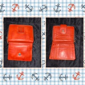 Harbour 2Nd Isidora Genuine Leather Compact Wallet In Chili Red-Like New